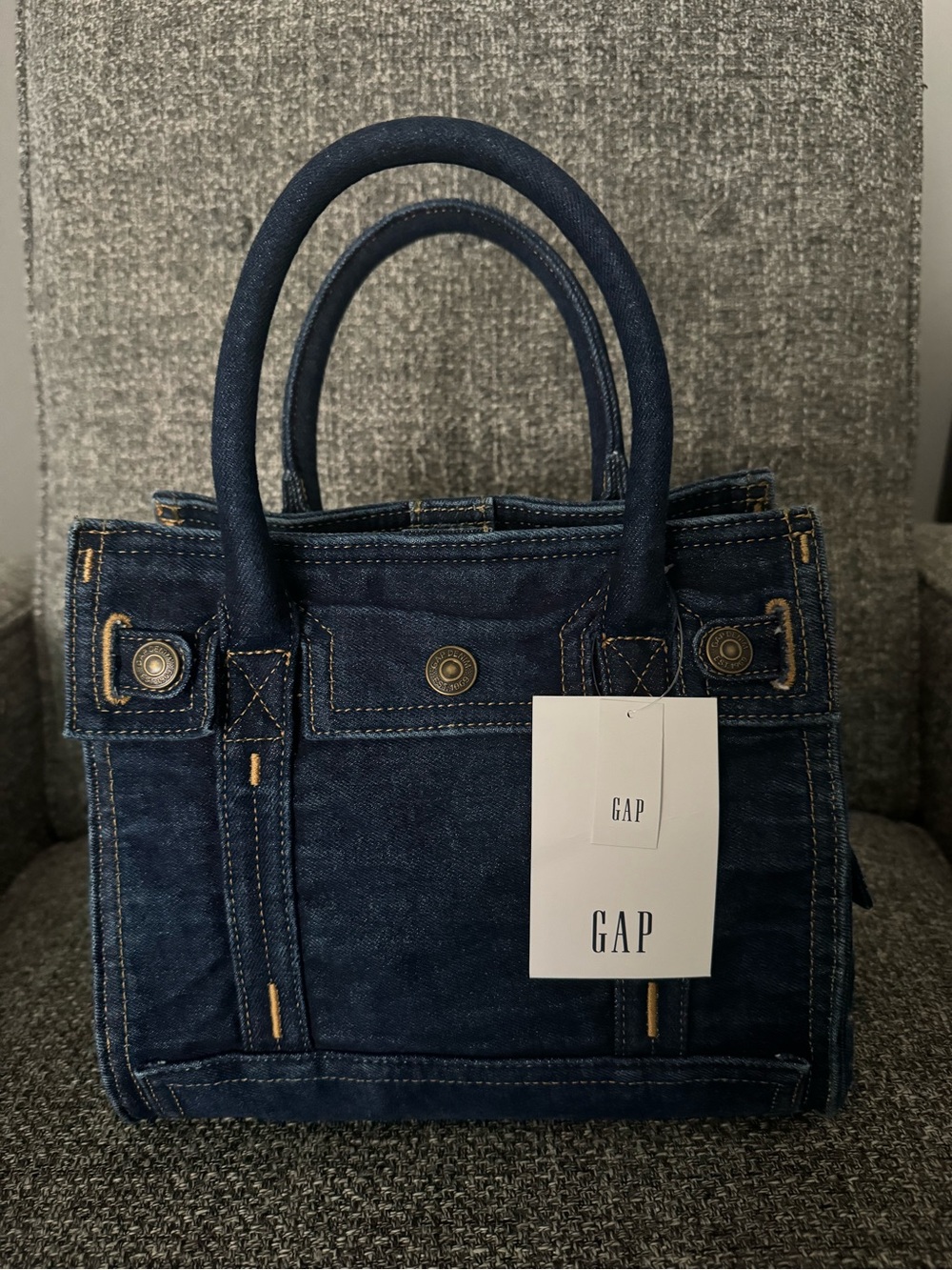GAP Navy Denim Mini Satchel tote